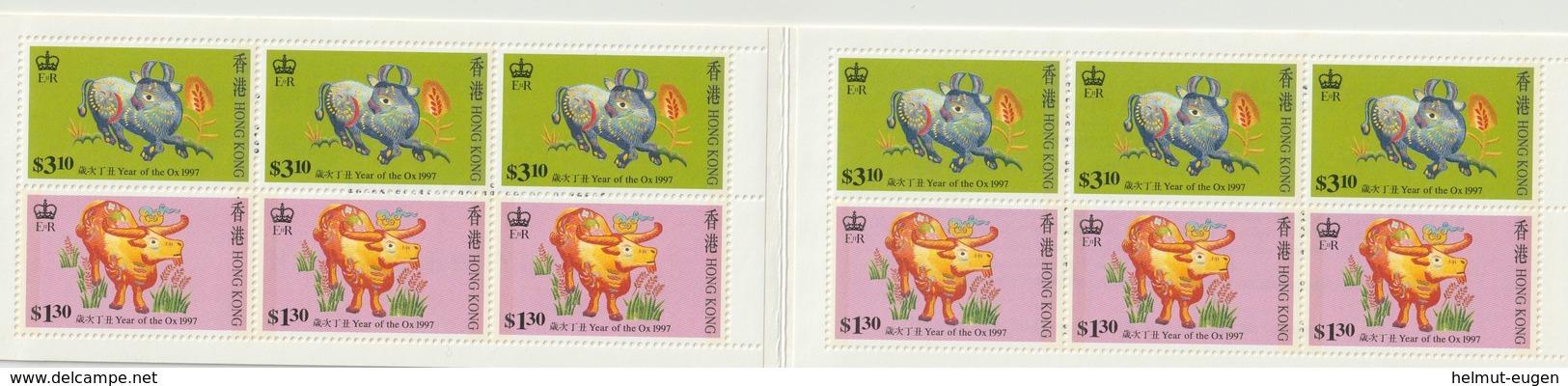 MiNr. 785 - 788 Hongkong / 1997, 27. Febr. Chinesisches Neujahr: Jahr Des Ochsen. / Markenheft - Ungebraucht