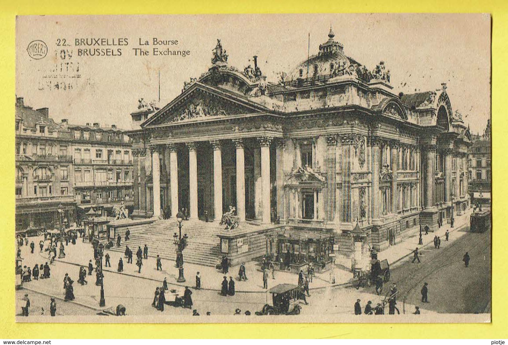 * Brussel - Bruxelles - Brussels * (Albert, Nr 22) La Bourse, Stock Exchange, Beurs, Animée, Char, Tram Vicinal - Brussel (Stad)