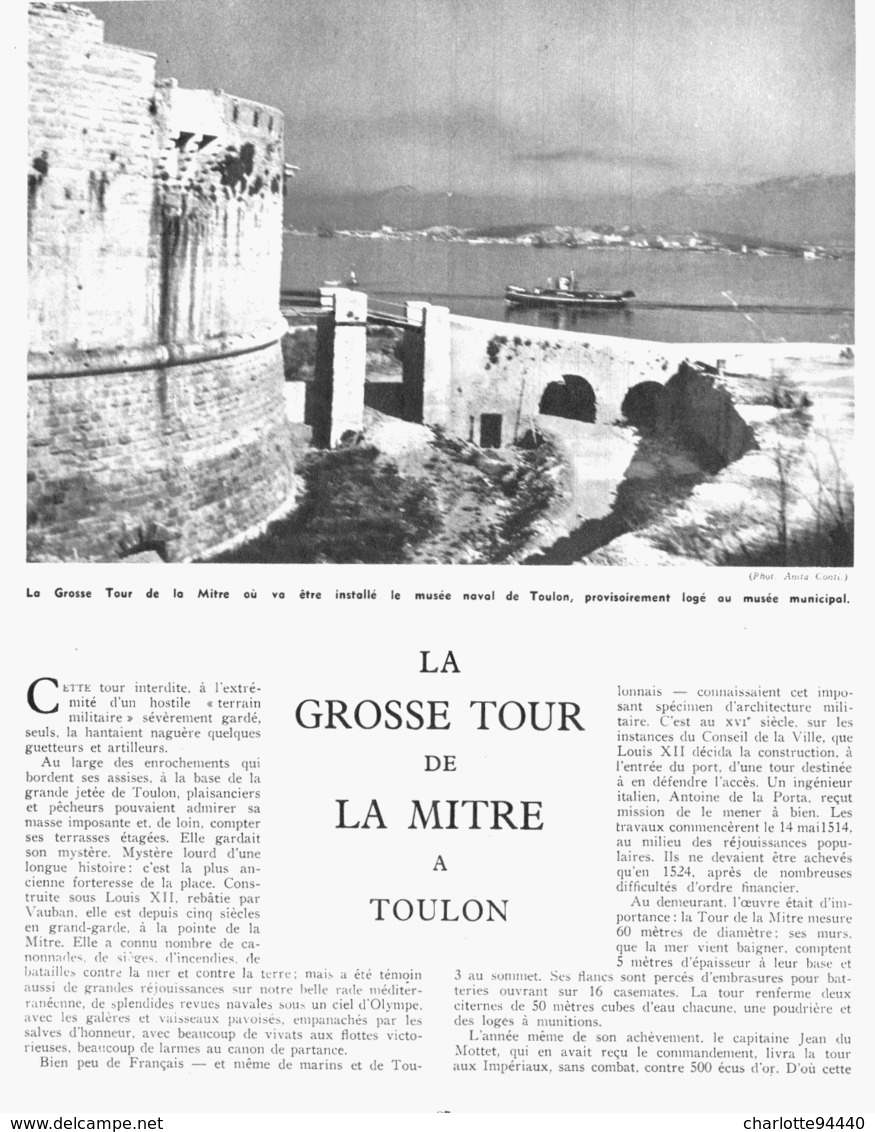 LA GROSSE TOUR De LA MITRE à TOULON ( VAR ) 1951 - Côte D'Azur