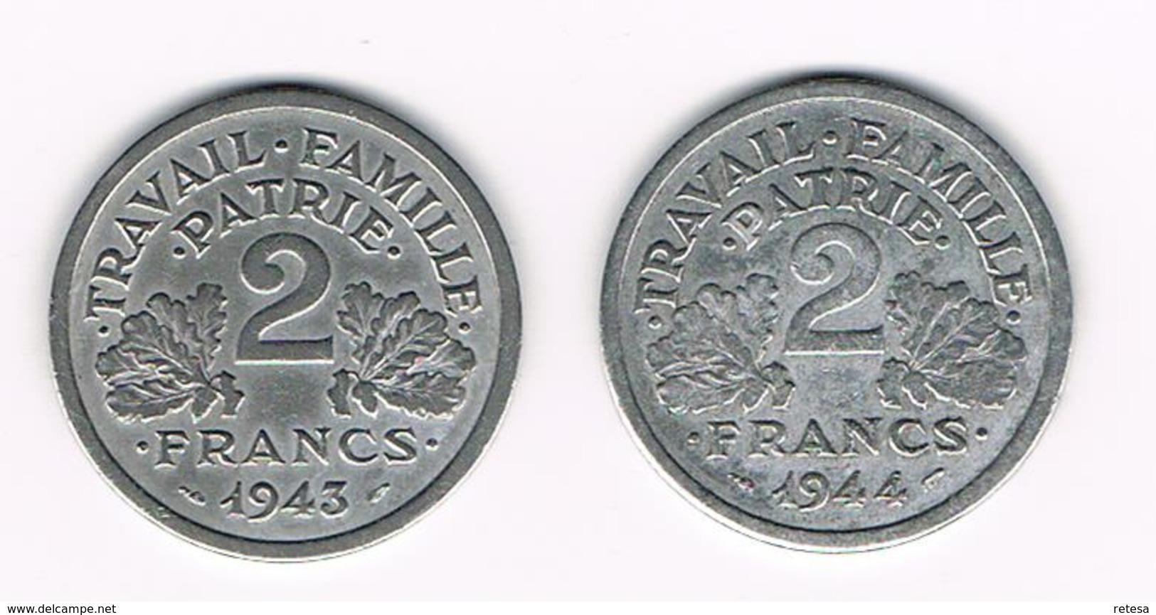 =&  FRANKRIJK 2 FRANCS 1943/1944  VICHY - Otros & Sin Clasificación