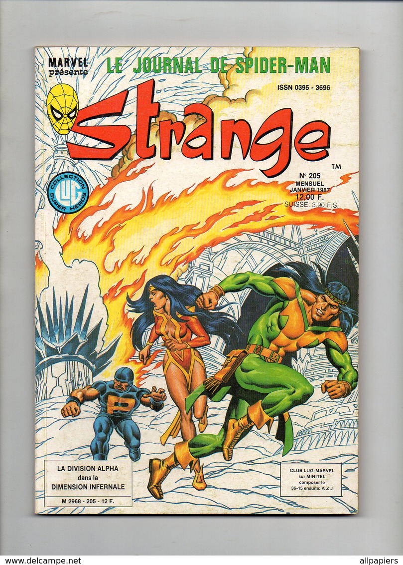 Strange N°205 Division Alpha Voyage Dans La Dimension Infernale - L'homme Araignée - Daredevil - Le Voyage Sur La Lune - Strange