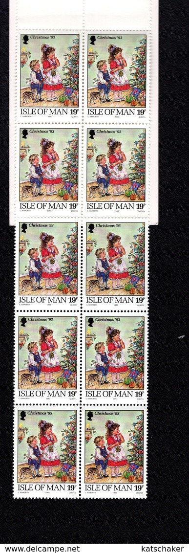 673668682 ISLE OF MAN  1993 POSTFRIS MINT NEVER HINGED POSTFRISCH EINWANDFREI SCOTT 572A CHILDREN CHRISTMAS TREE CAT - Man (Ile De)