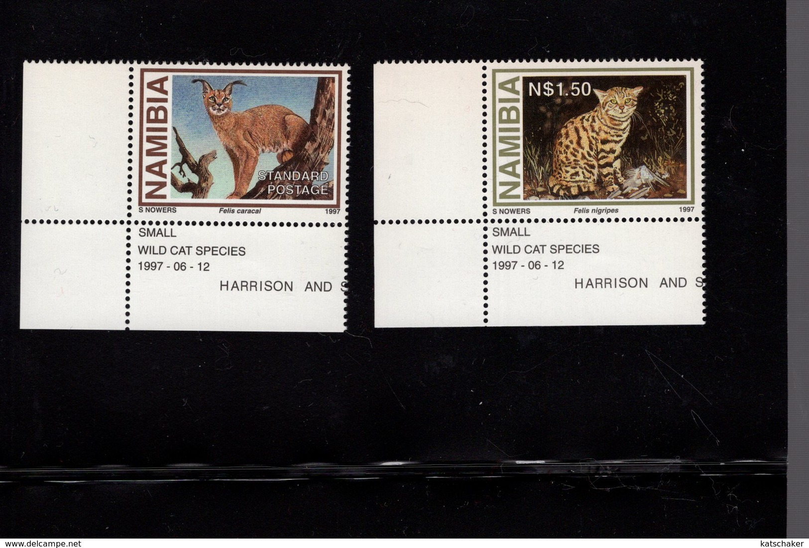 673670113 NAMIBIE  1997 POSTFRIS MINT NEVER HINGED POSTFRISCH EINWANDFREI SCOTT 825 828 SMALL WILD CATS - Namibie (1990- ...)