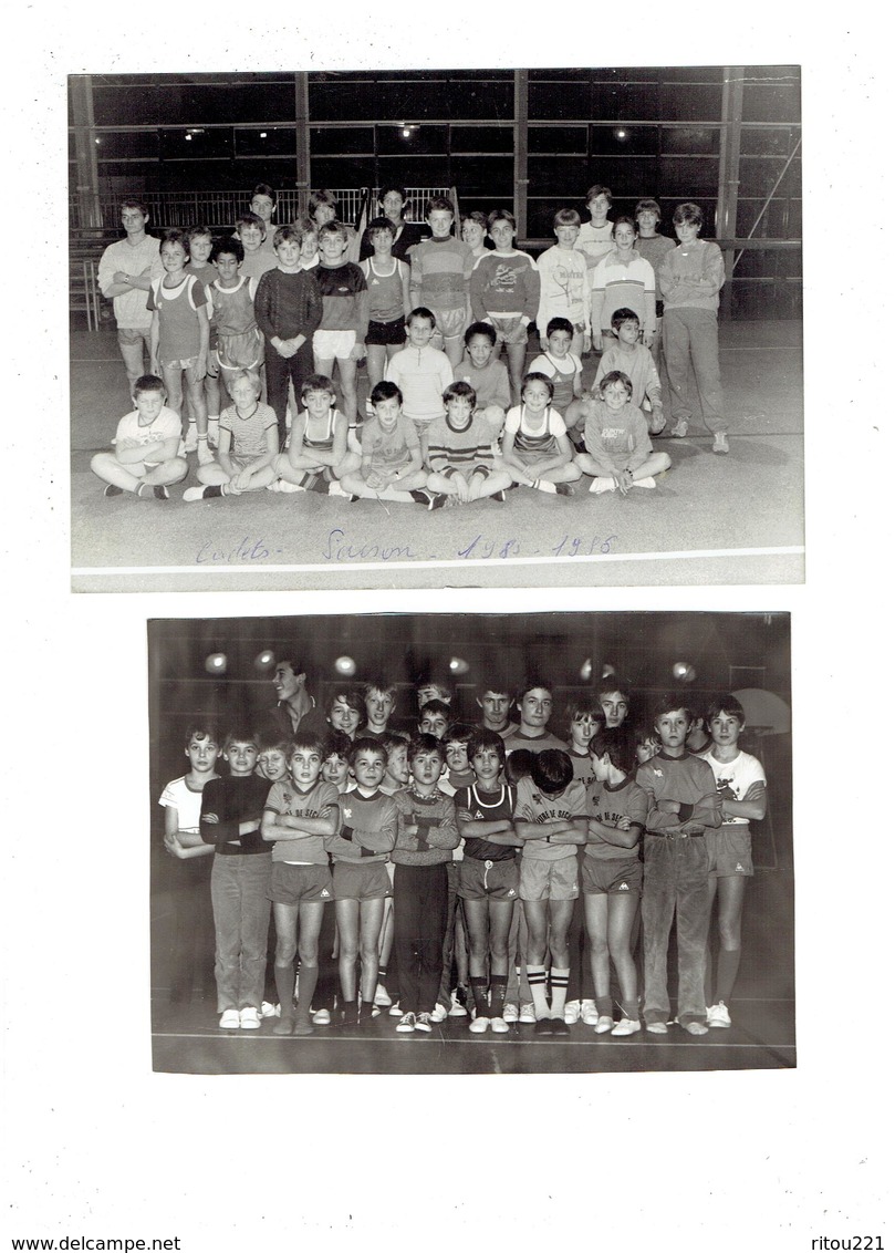 Photographie - Lot De 2 - AUXONNE 21 - SAISON 1985 - 1982 - Groupe Enfants Sportifs CADETS - Pull Raquette Tennis - Pompiers