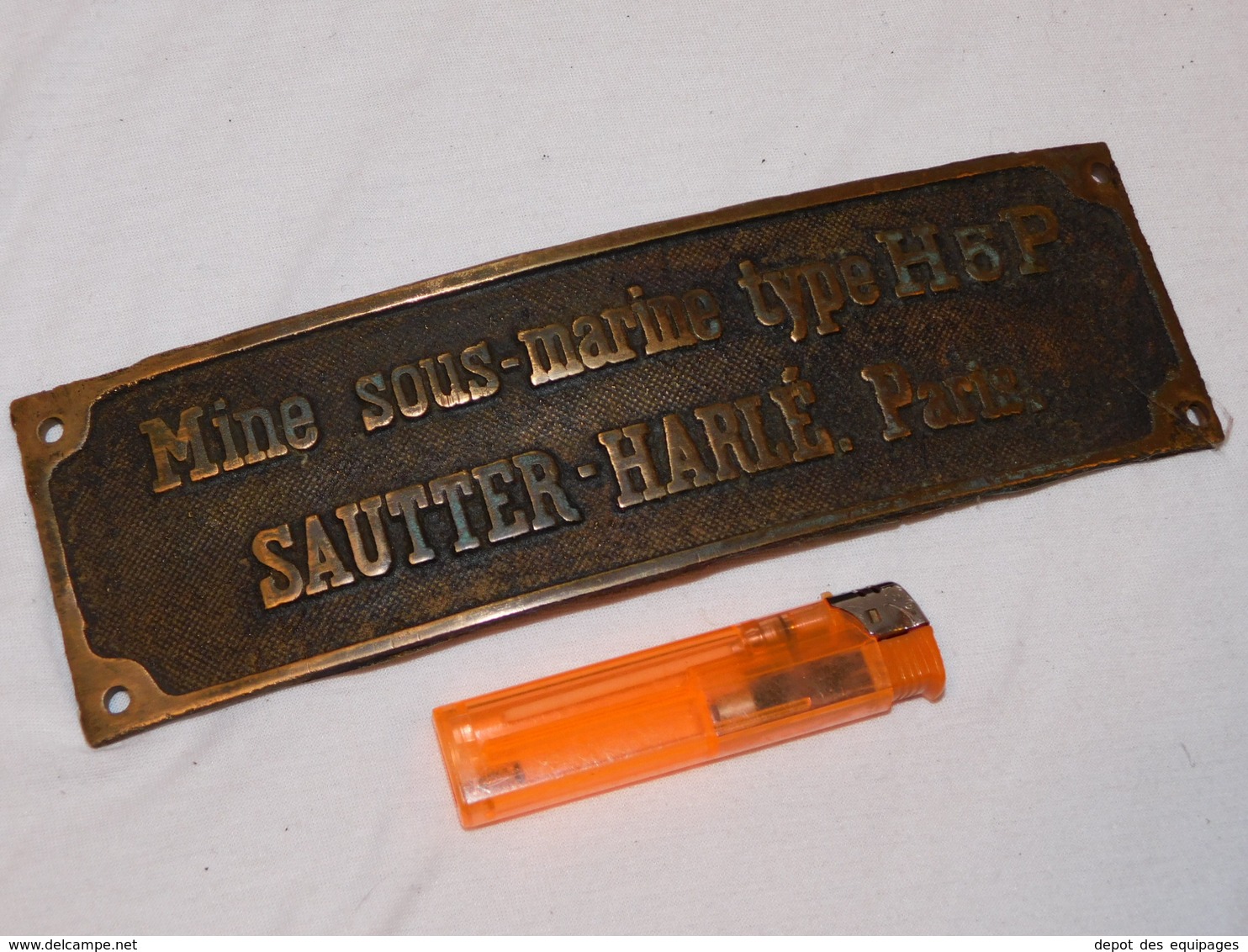 RARE PLAQUE MINE SOUS MARINE  TYPE H 5 P  Par SAUTTER HARLE  Paris  #.2 - Armes Neutralisées