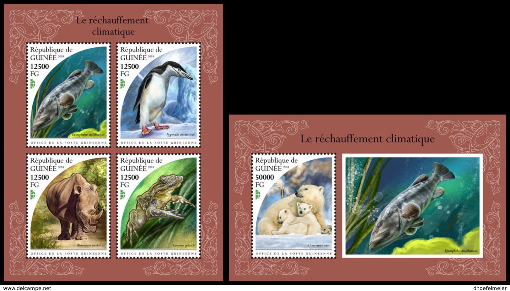 GUINEA REP. 2018 **MNH Global Warming Erderwärmung Réchauffement Climatique M/S+S/S - OFFICIAL ISSUE - DH1846 - Protection De L'environnement & Climat