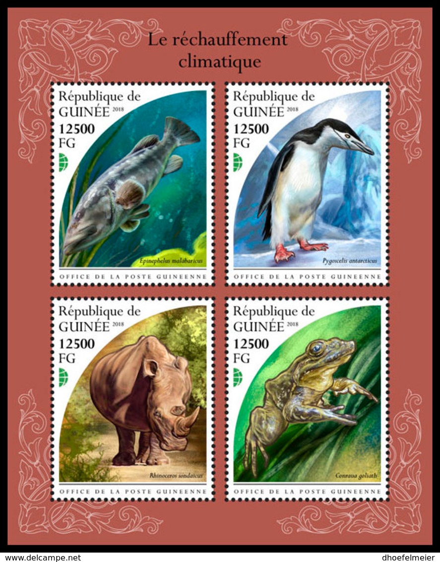 GUINEA REP. 2018 **MNH Global Warming Erderwärmung Réchauffement Climatique M/S - OFFICIAL ISSUE - DH1846 - Protection De L'environnement & Climat