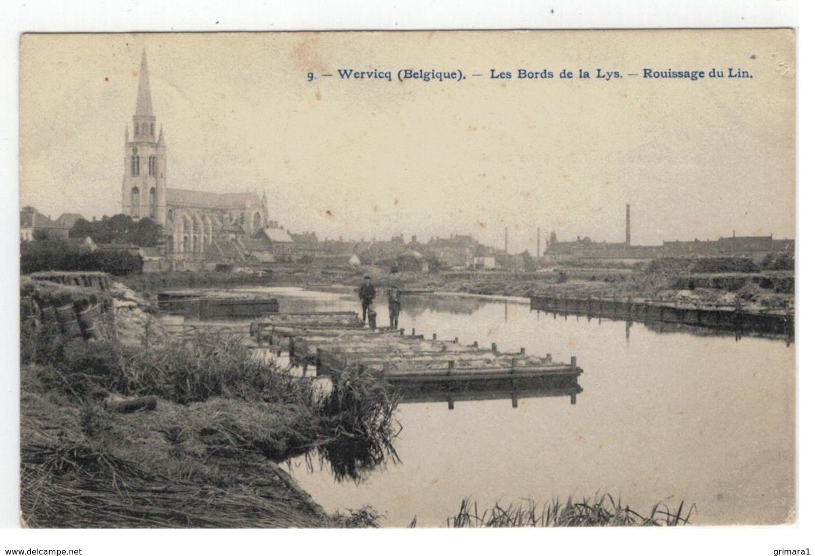 9. - Wervicq (Belgique). - Les Bords De La Lys. - Ruissage Du Lin 1912 - Wervik