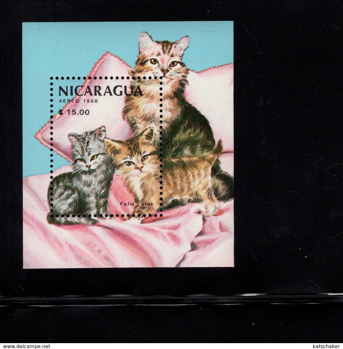 673697353 NICARAGUA 1988 POSTFRIS MINT NEVER HINGED POSTFRISCH EINWANDFREI SCOTT 1710 HOUSE CAT KITTENS - Nicaragua