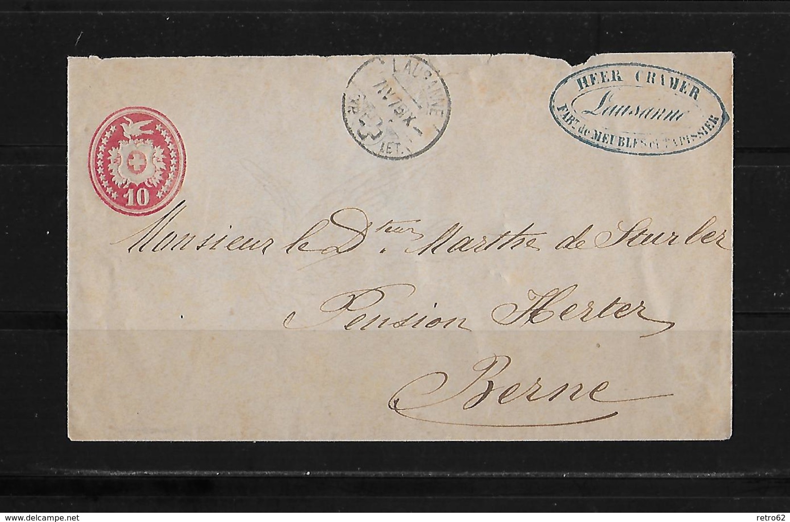 TÜBLI - BRIEF 10 Rp.rot → Brief Lausanne Hr. Cramer Fabr. De Meubles   ►Lausanne 7.IV.75◄ - Enteros Postales