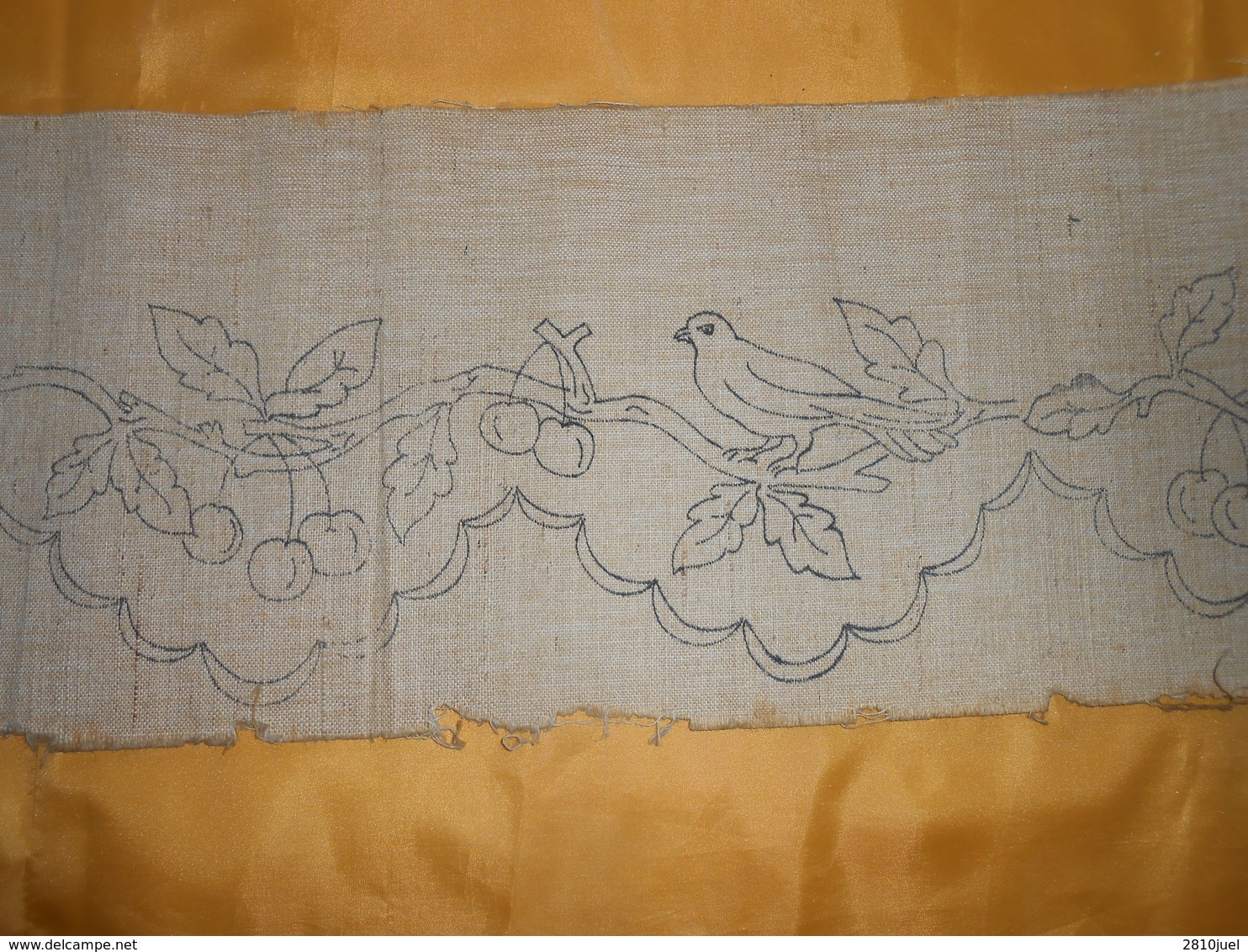 Devant De Cheminée  - Tissu Lin Ou Toile Jute - A Broder  -  2,10  X 0,19  M - - Laces & Cloth