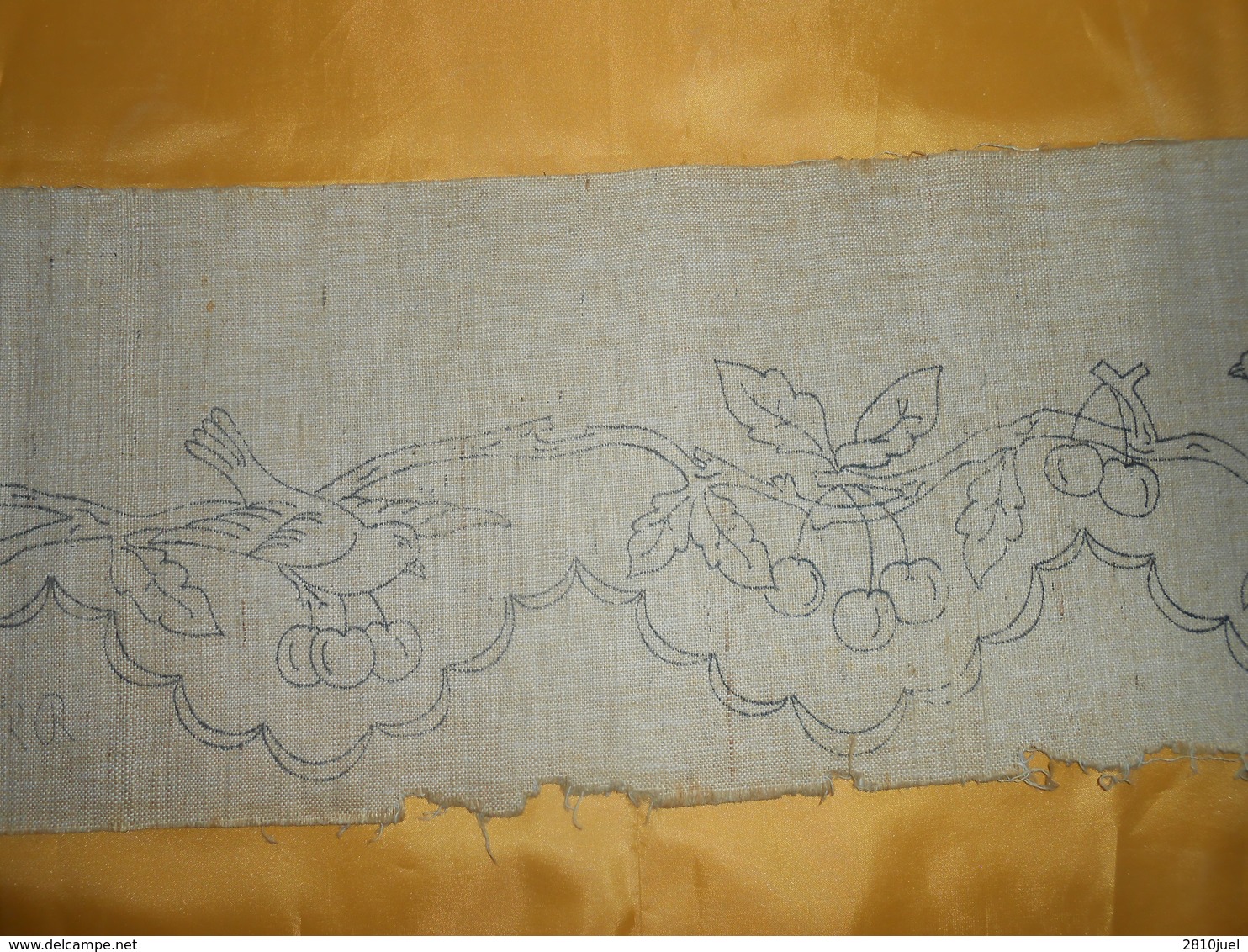 Devant De Cheminée  - Tissu Lin Ou Toile Jute - A Broder  -  2,10  X 0,19  M - - Laces & Cloth