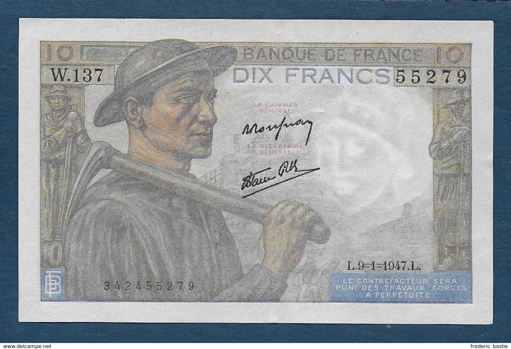 France - 10 F  Mineur  Du  9 - 1 - 1947 - 10 F 1941-1949 ''Mineur''