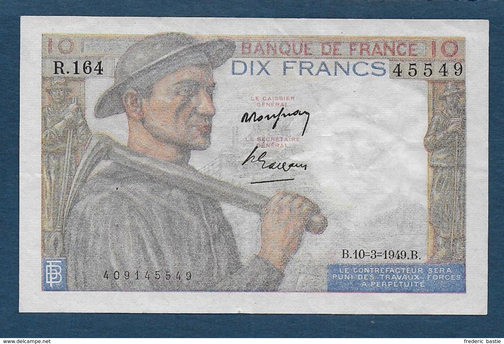 France - 10 F  Mineur  Du  10 - 3 - 1949 - 10 F 1941-1949 ''Mineur''