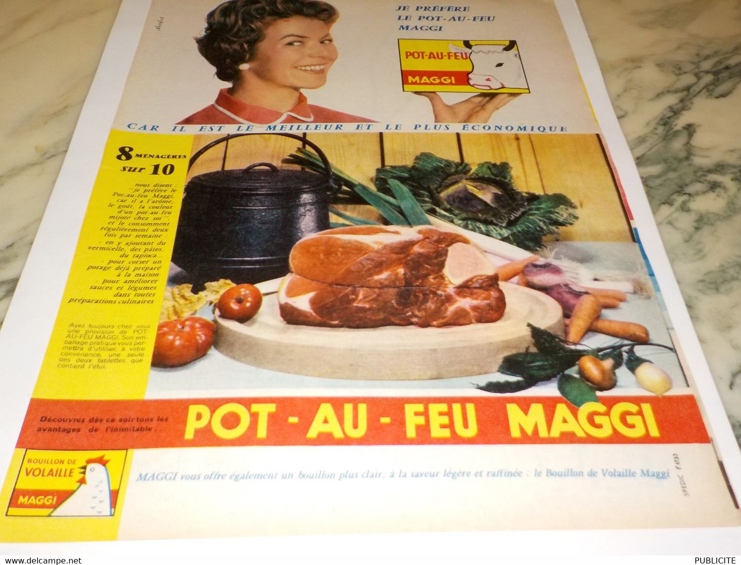 ANCIENNE PUBLICITE POT AU FEU MAGGI 1958 - Other & Unclassified