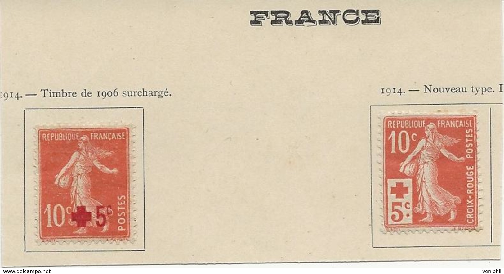 AU PROFIT DE LA CROIX ROUGE - SEMEUSE N° 146 ET 147 NEUF CHARNIERE PROPRE - COTE 46 € - 1906-38 Semeuse Con Cameo