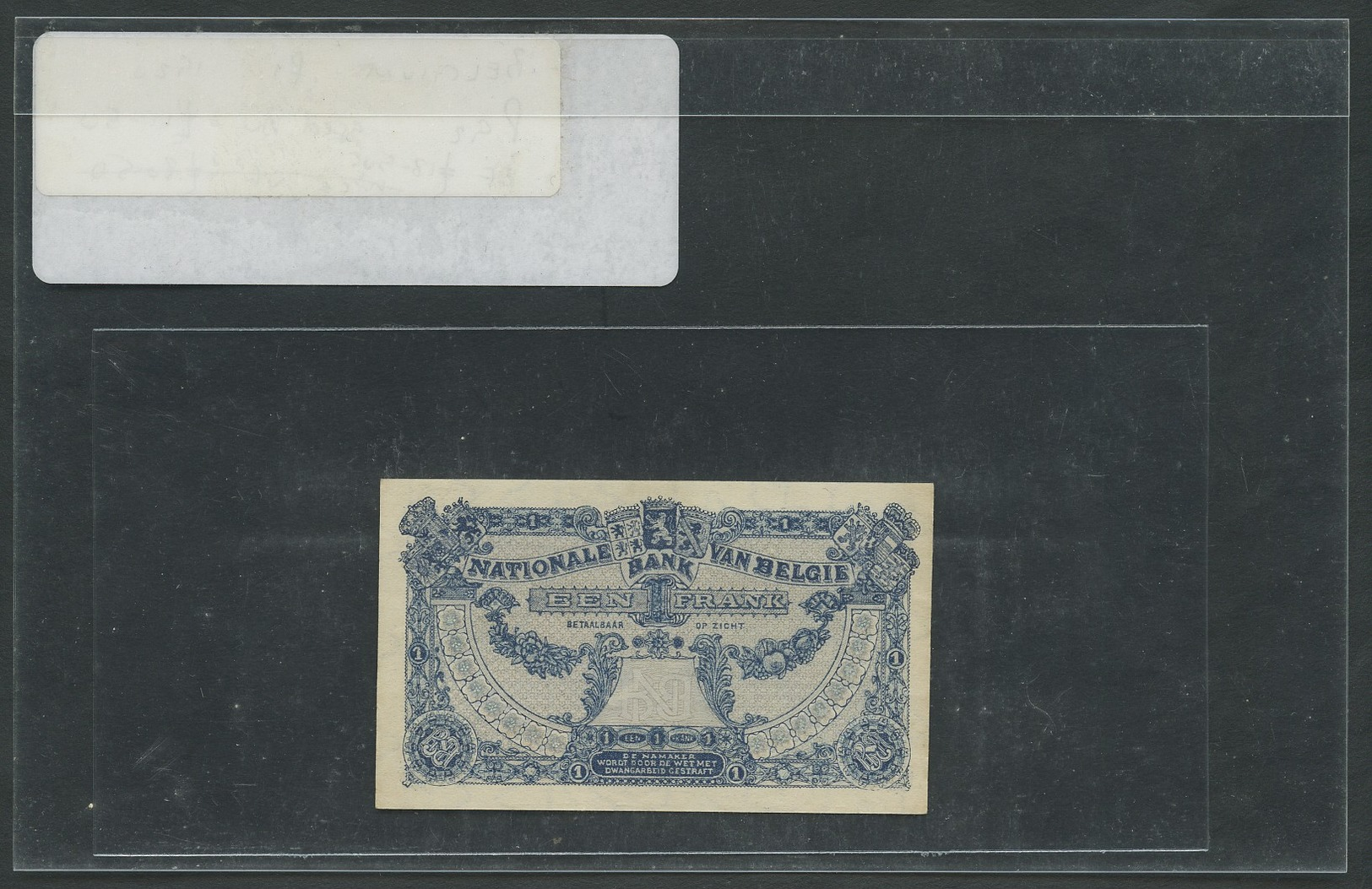 BELGIUM  1 Franc  1920  B4 P92  Uncirculated  Banknotes - 1 Franc