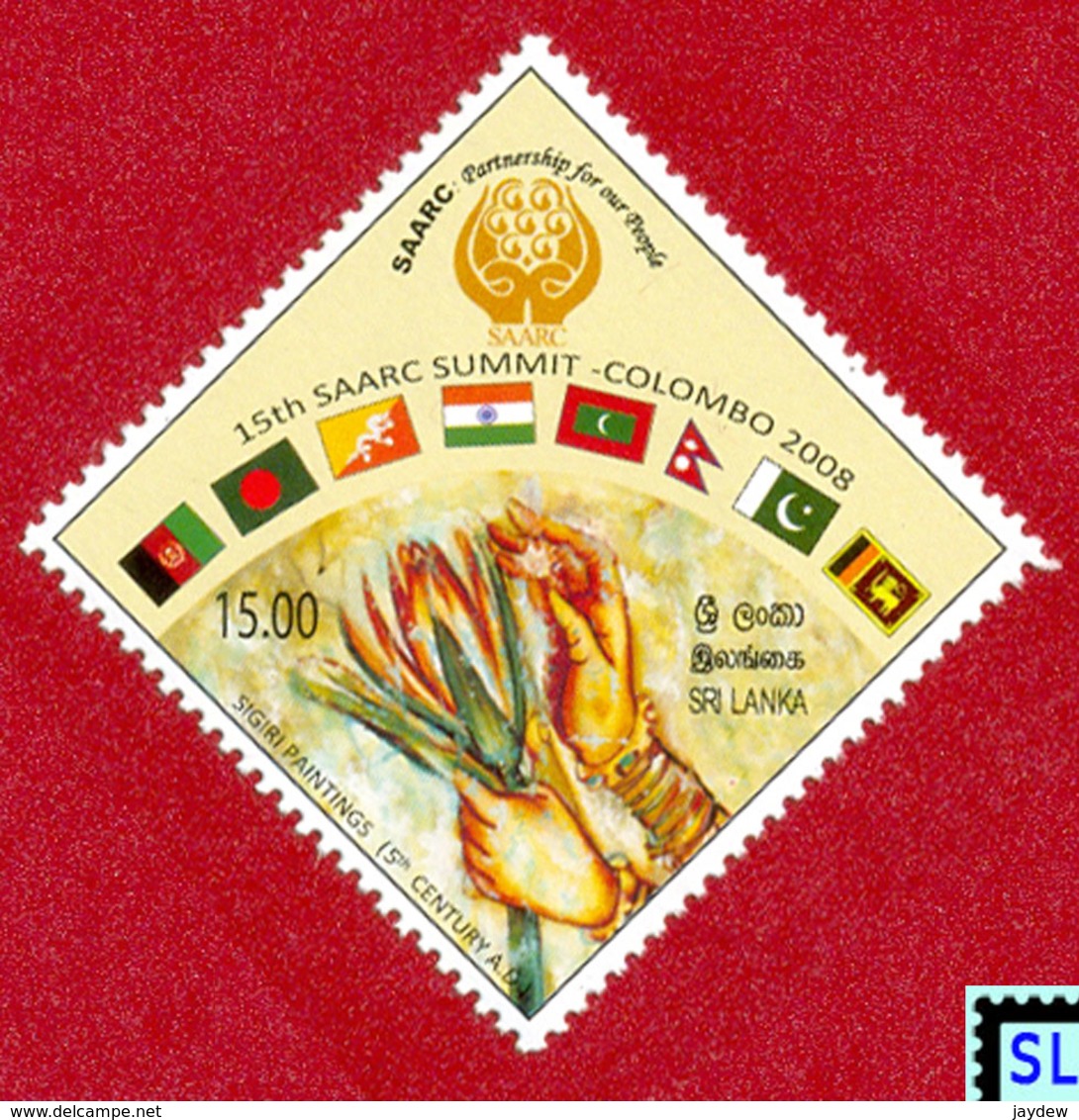 Sri Lanka Stamps 2008, SAARC Summit - Colombo, Flags, MNH - Sri Lanka (Ceilán) (1948-...)