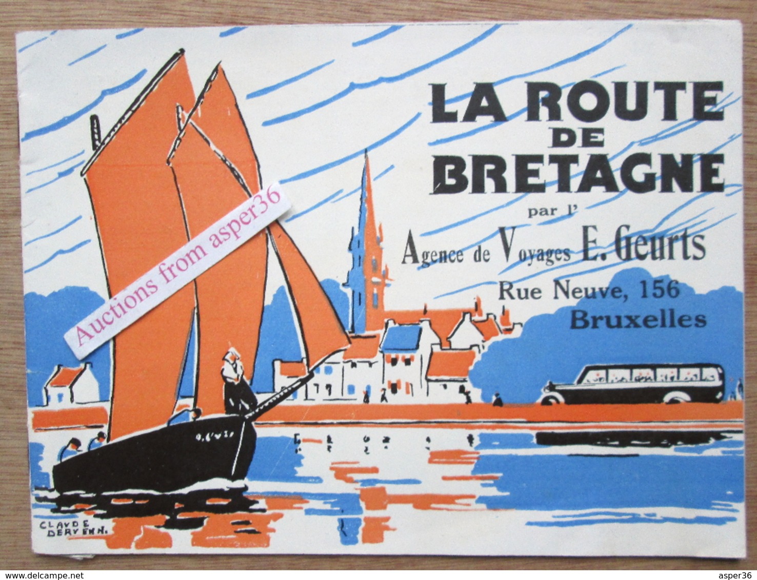 "La Route De Bretagne" Par L'Agence De Voyages E. Geurts, Rue Neuve, Bruxelles - Collections
