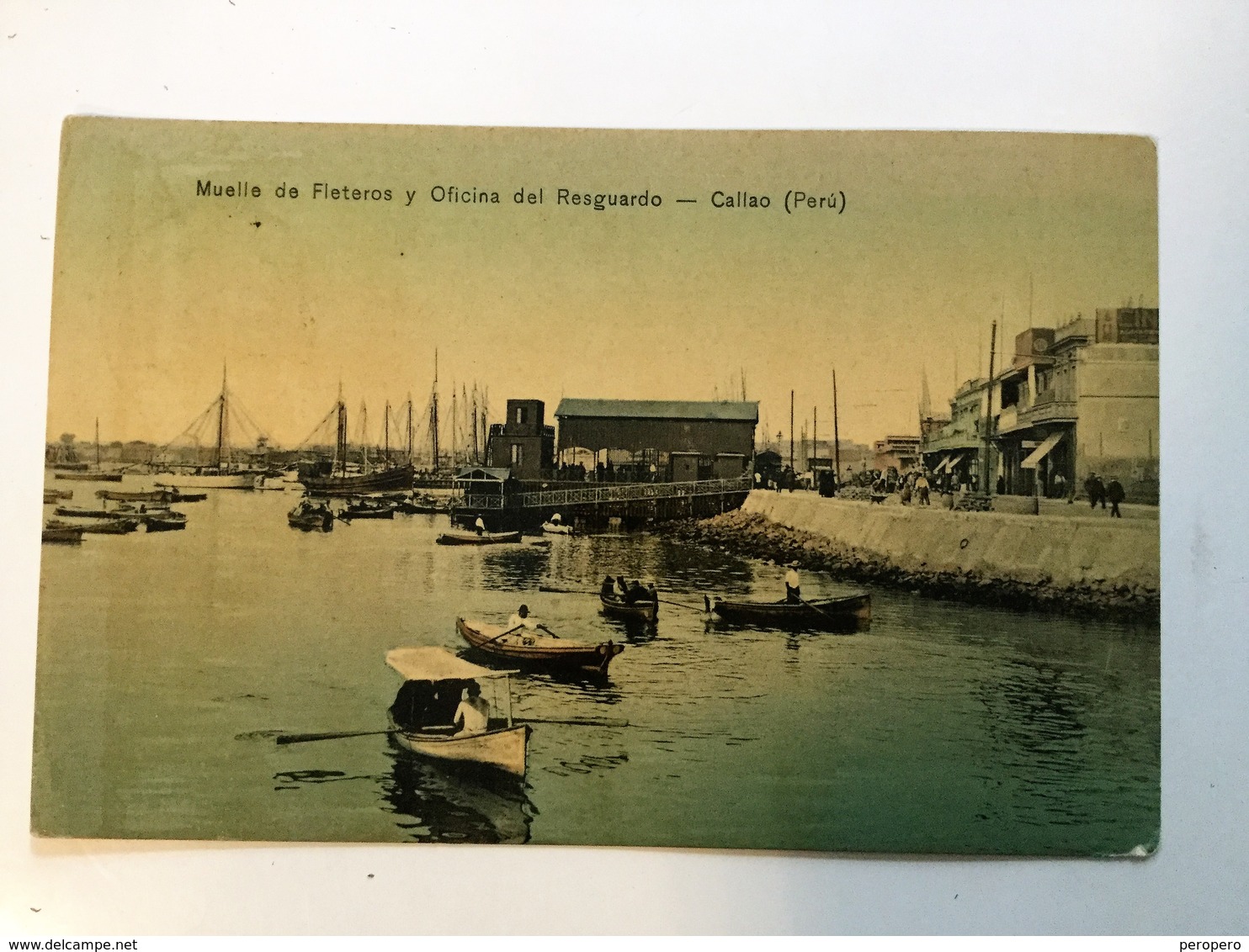 AK  PERU  MUELLE DE FLETEROS Y OFICINA DEL RESGUARDO  CALLAO  1915. - Peru