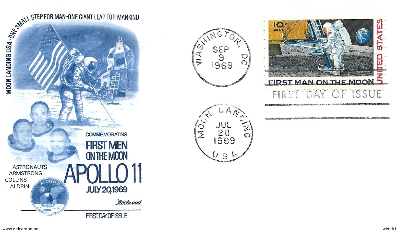 FDC, USA, 'First Men On The Moon', 20 July 1969 - Otros & Sin Clasificación