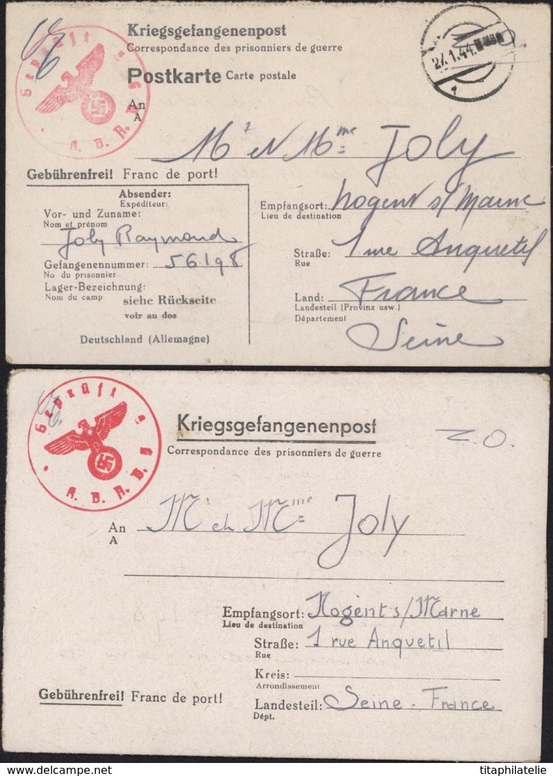 Formule CP Kriegsgefangenenpost Prisonnier De Guerre Stalag Censure Gepruft KBAB5 Bataillon Maçon Mannheim Sandhofen - Lettres & Documents