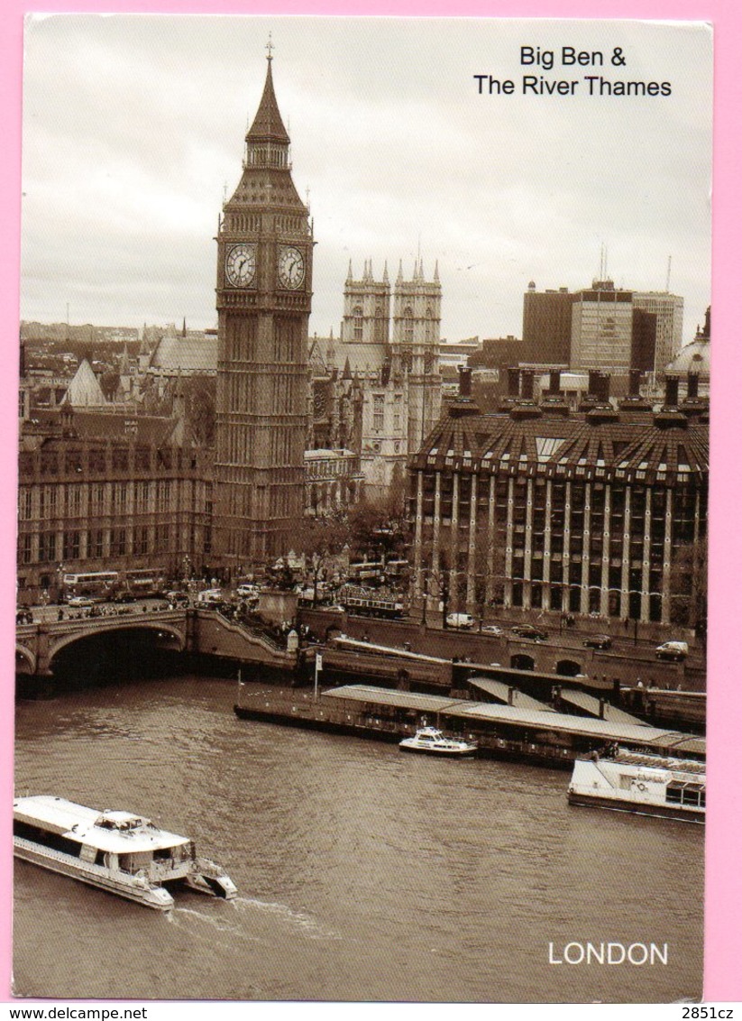 Postcard - London - Big Ben & The River Thames, 2013., United Kingdom (UK To Croatia), Air Mail - Altri & Non Classificati