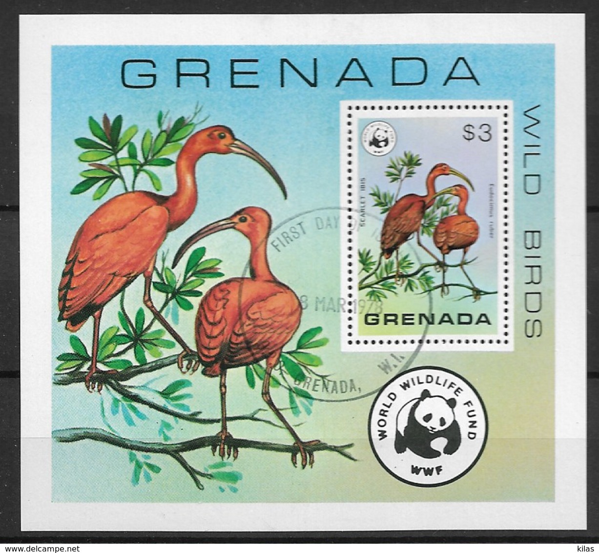 GRENADA 1978 WWF, BIRDS Used - Usados