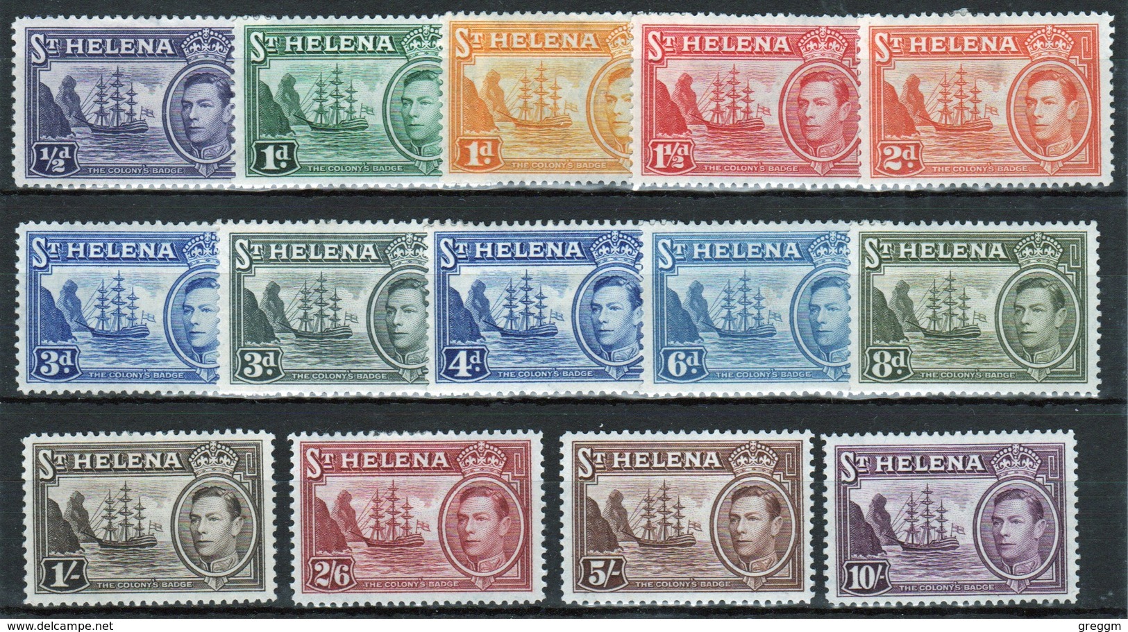 St Helena 1938 King George VI Full Set Of Definitives. - Saint Helena Island