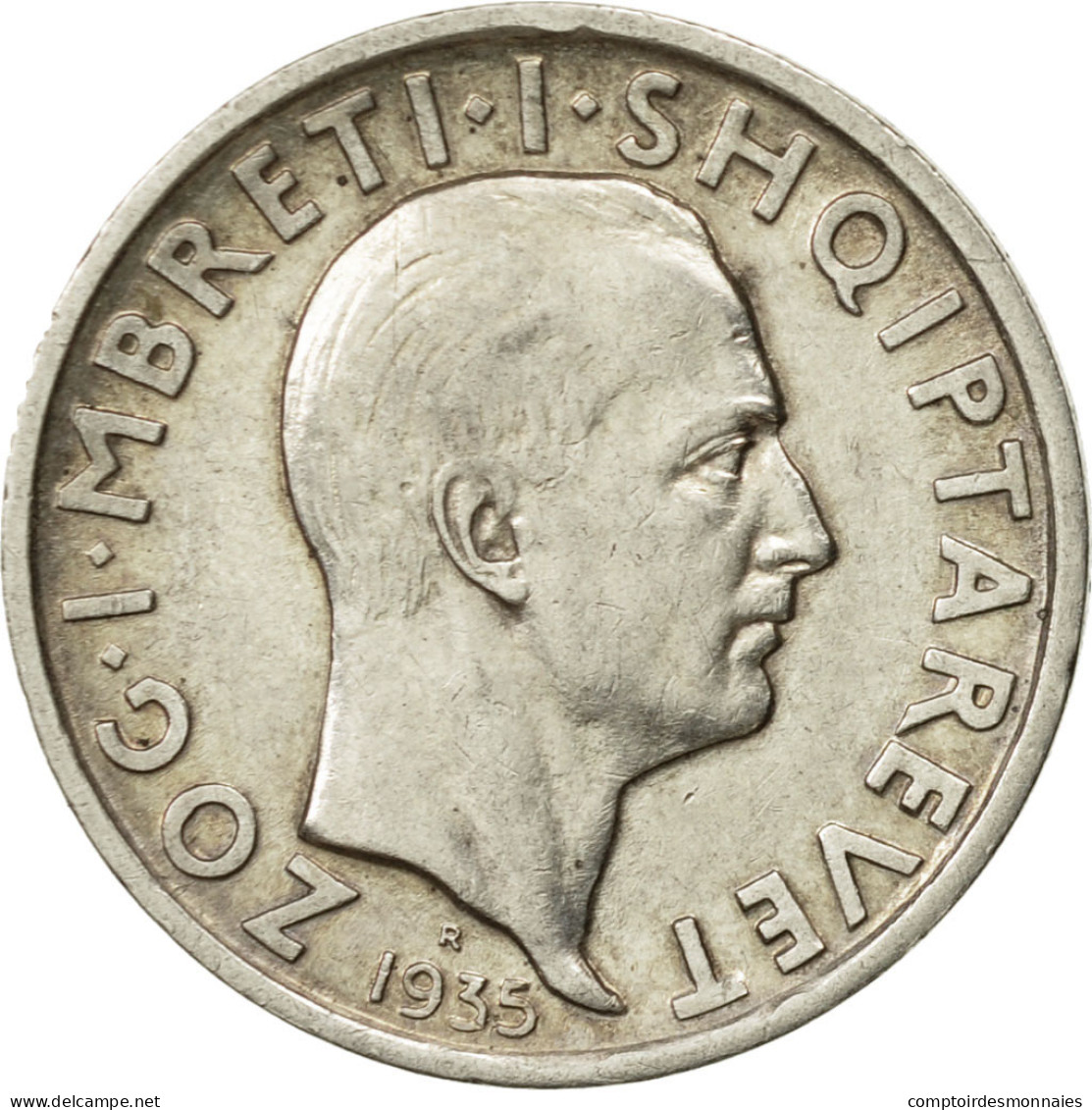 Monnaie, Albania, Zog I, Frang Ar, 1935, Rome, TTB+, Argent, KM:16 - Albanie
