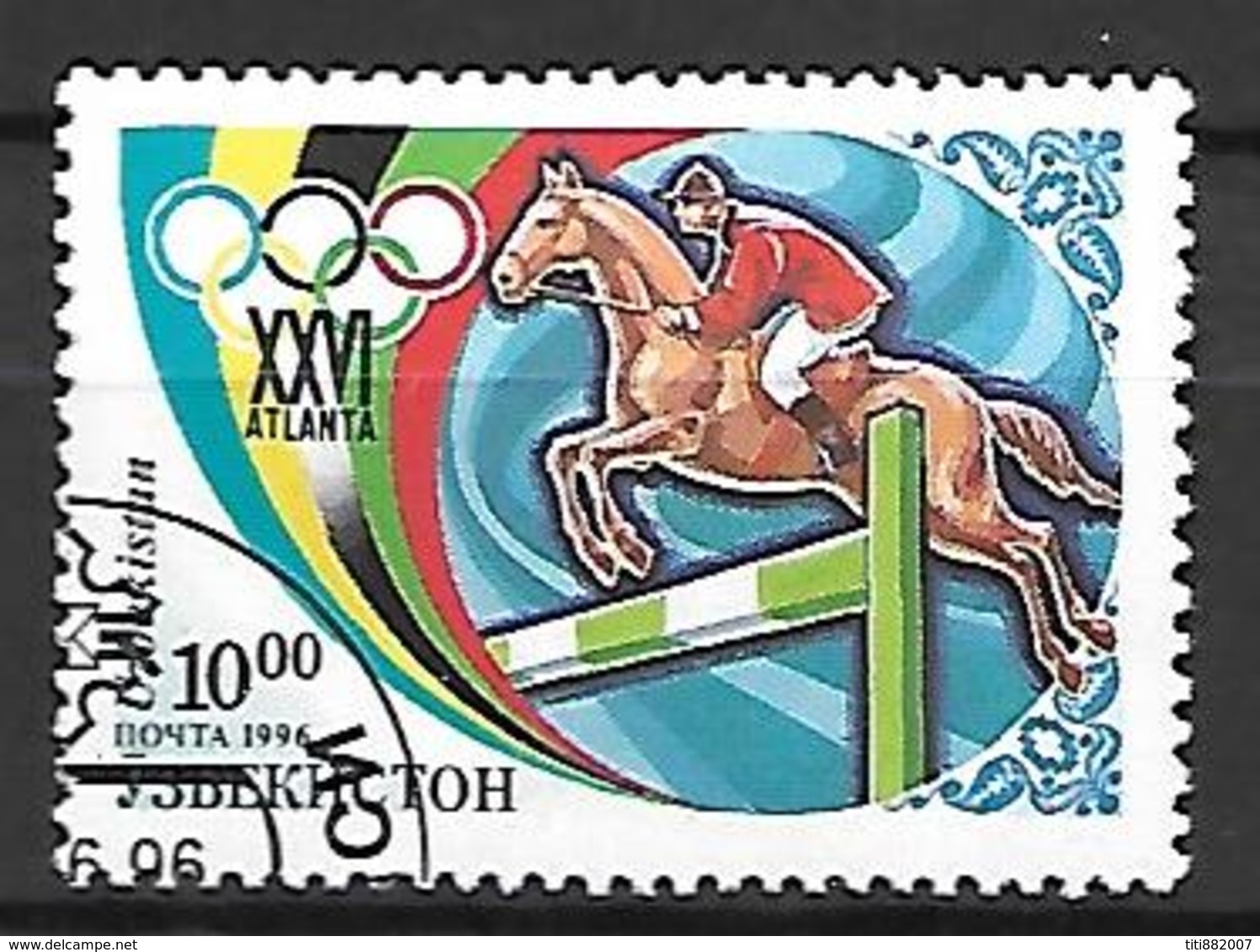 OUZBEKISTAN    -   1996 .   Y&T N° 70 Oblitéré .  JO D' Atlanta .  Equitation - Ouzbékistan