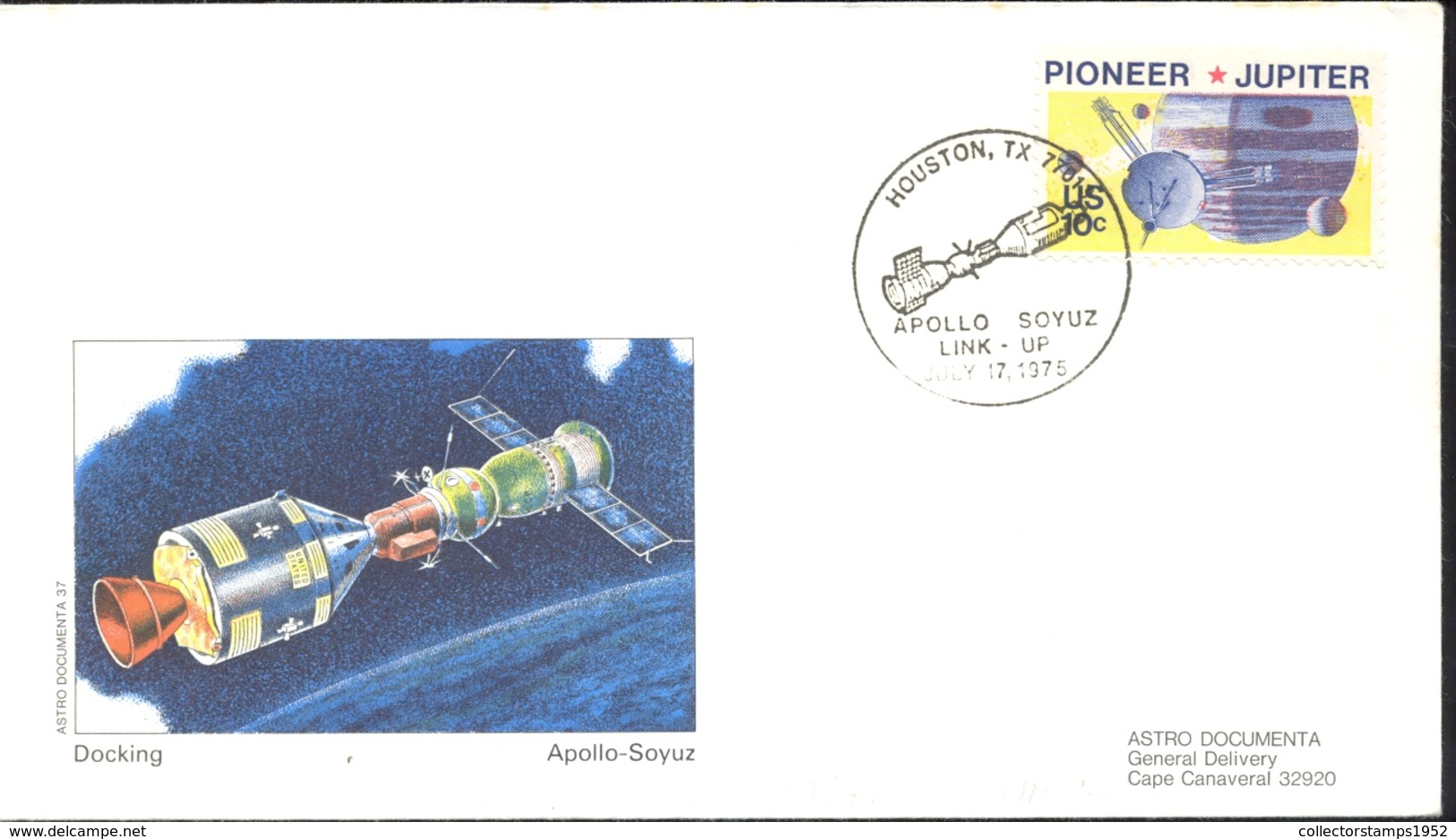 74336- APOLLO-SOYUZ SPACE SHIPS DOCKING, LINK UP, COSMOS, SPACE, SPECIAL COVER, 1975, USA - North  America