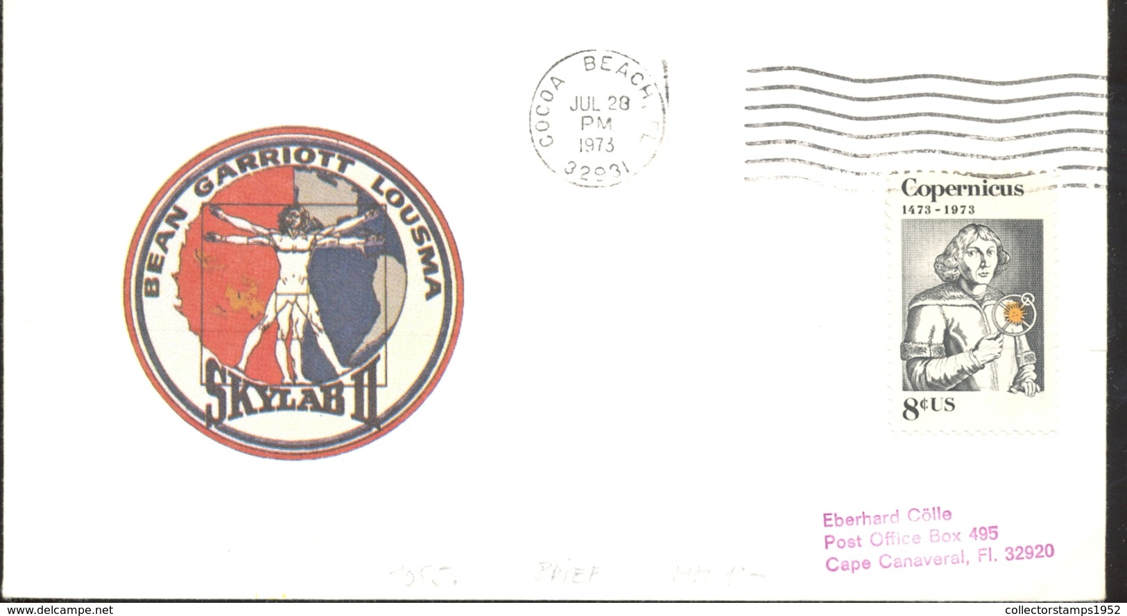 74337- SKYLAB-2 MISSION, SPACECRAFT, COSMOS, SPACE, SPECIAL COVER, COPERNICUS STAMP, 1973, USA - North  America