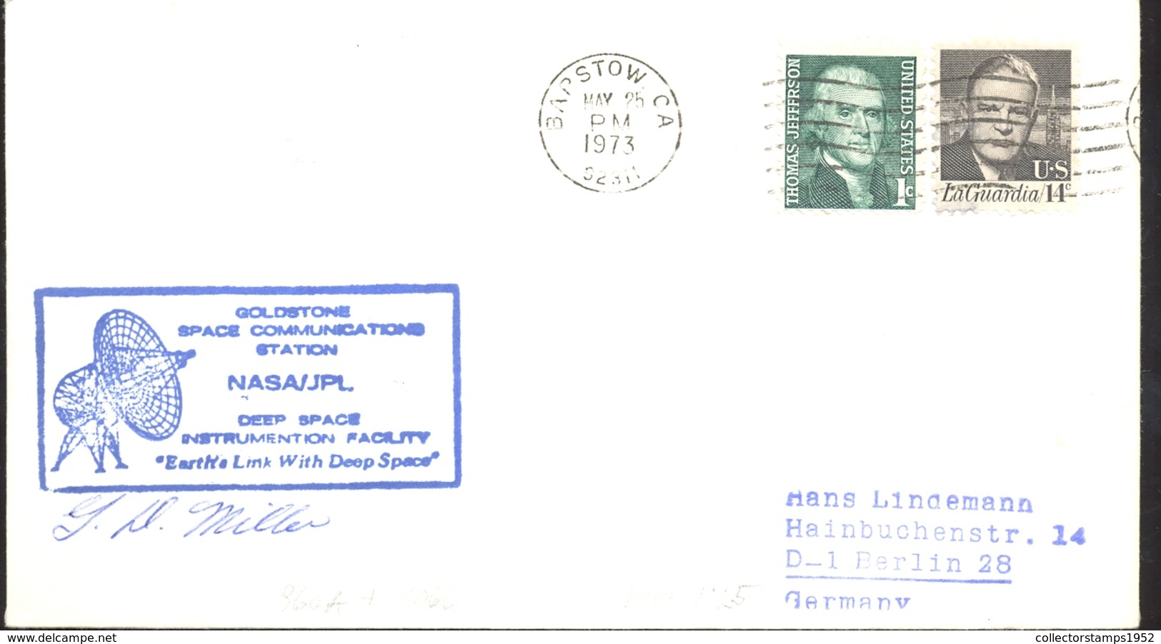 74343- NASA, DEEP SPACE, COSMOS, SPECIAL POSTMARKS ON G.D. MILLER SIGNED COVER, 1973, USA - North  America