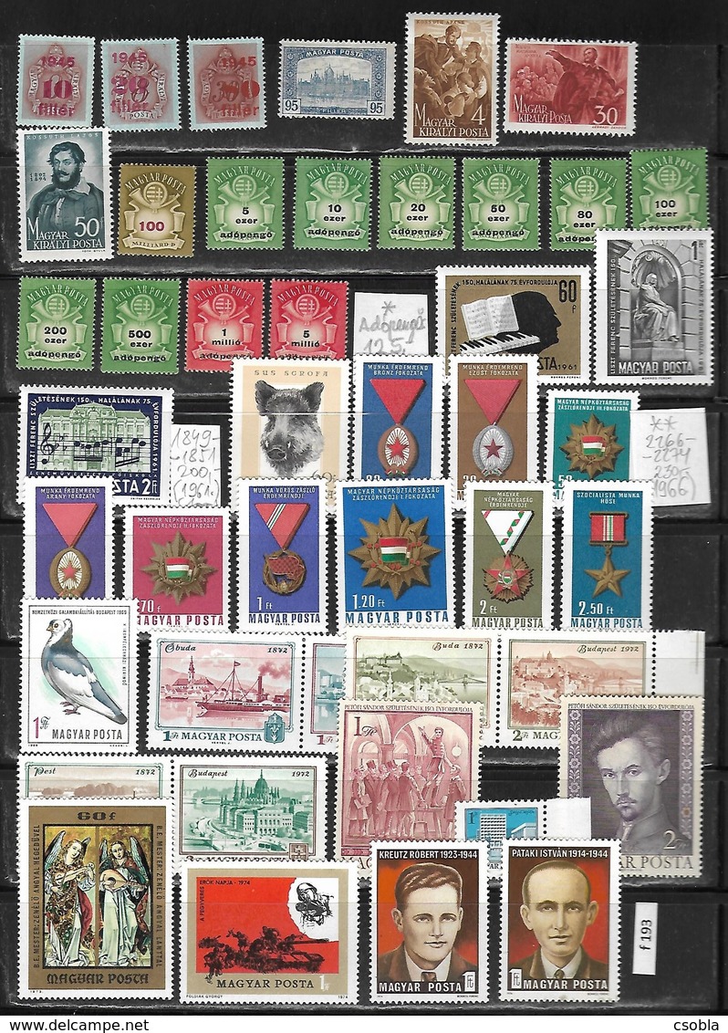 Hungarian Postwar 45 Pieces 1940-1974 (f 193) - Collections