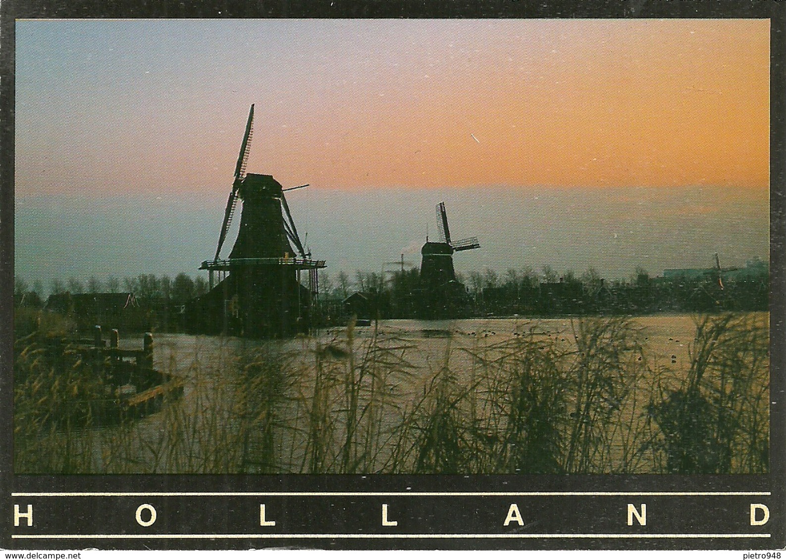 Zaanse Schans, Zaandam (Noord Holland, Paesi Bassi) Wind-Mills At Sunset, Mulini A Vento Al Tramonto - Zaandam