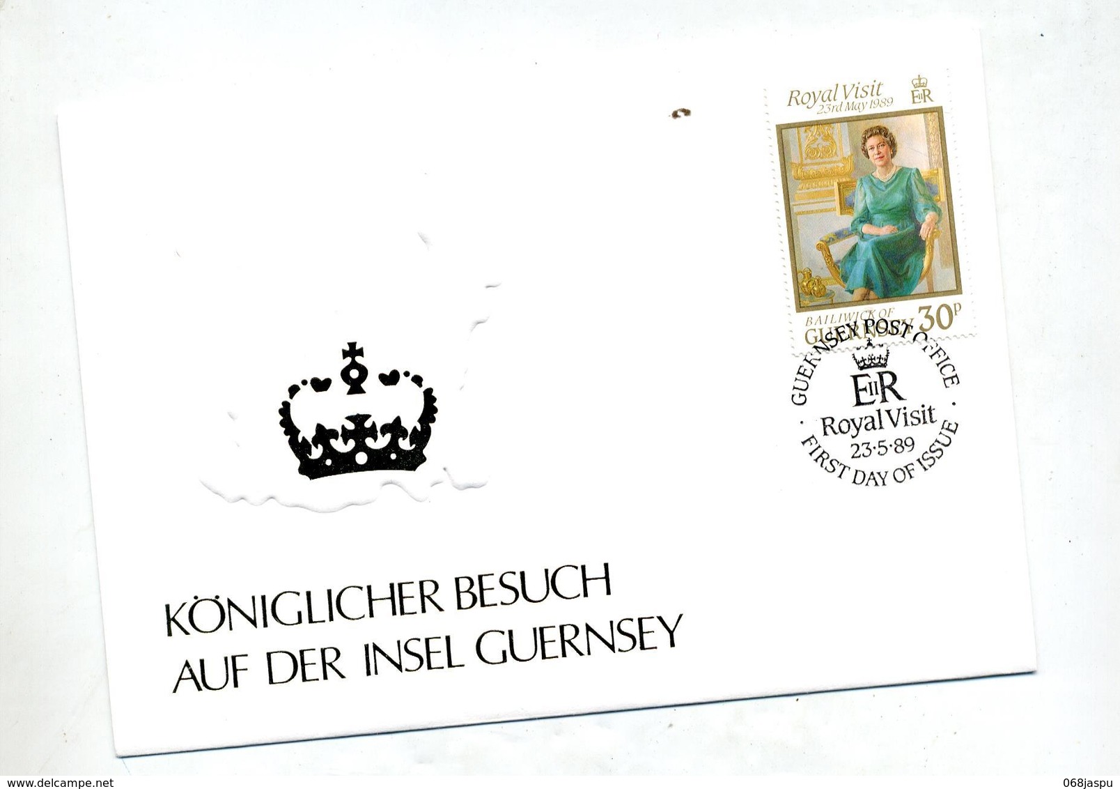 Lettre Cachet Visite Royale 1989 - Guernesey