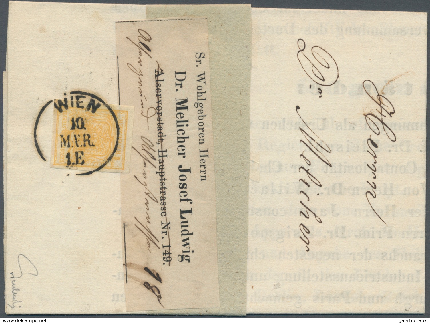 Österreich: 1850, 1 Kr Gelbocker, Handpapier Type I B, Allseits Voll- Bis Breitrandig, übergehend En - Sonstige & Ohne Zuordnung