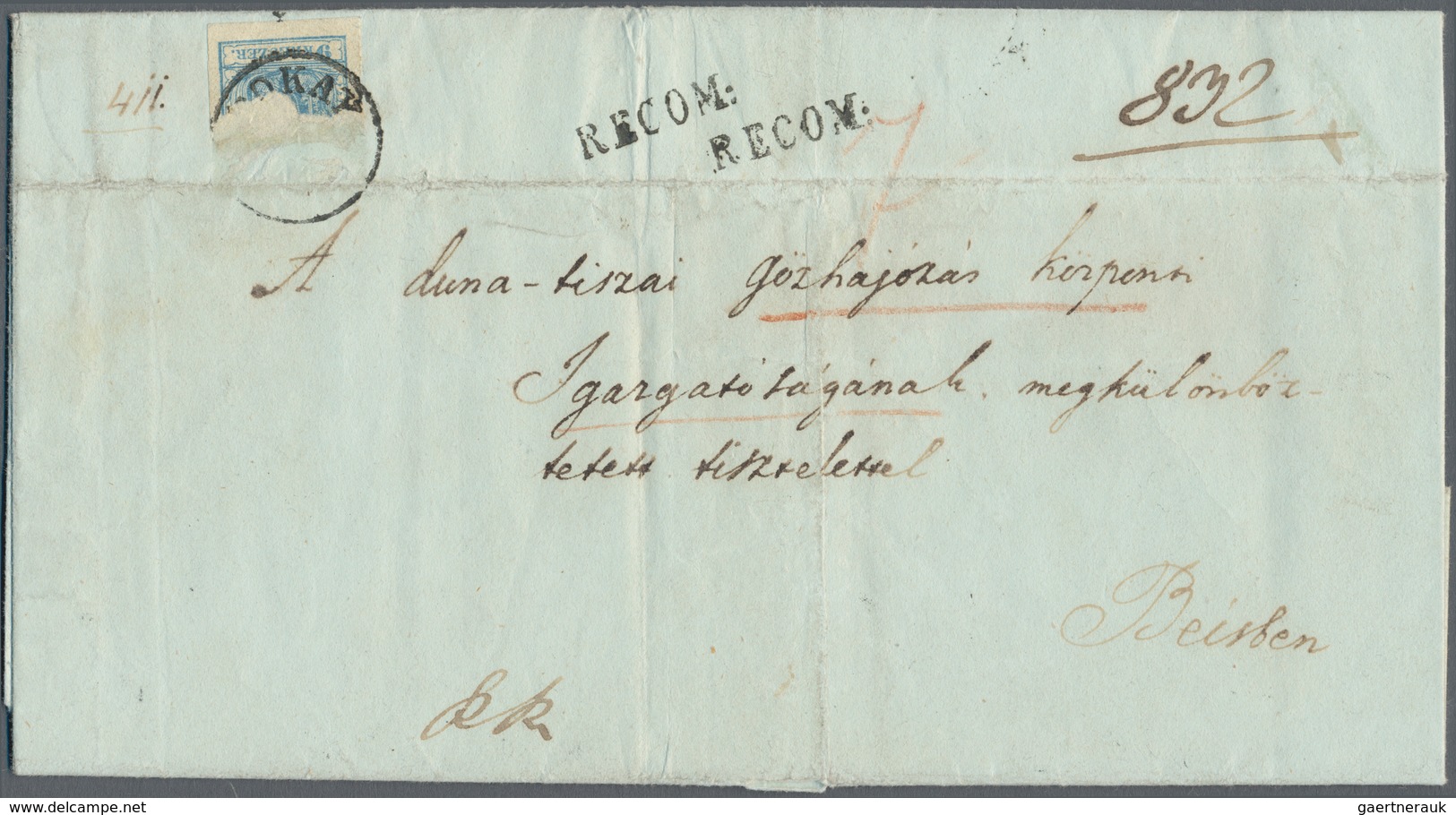 Österreich: 1850, 6 Kreuzer Rötlichbraun, Handpapier Type I B, Unteres Randstück (6,5 Mm) Mit Sogena - Sonstige & Ohne Zuordnung
