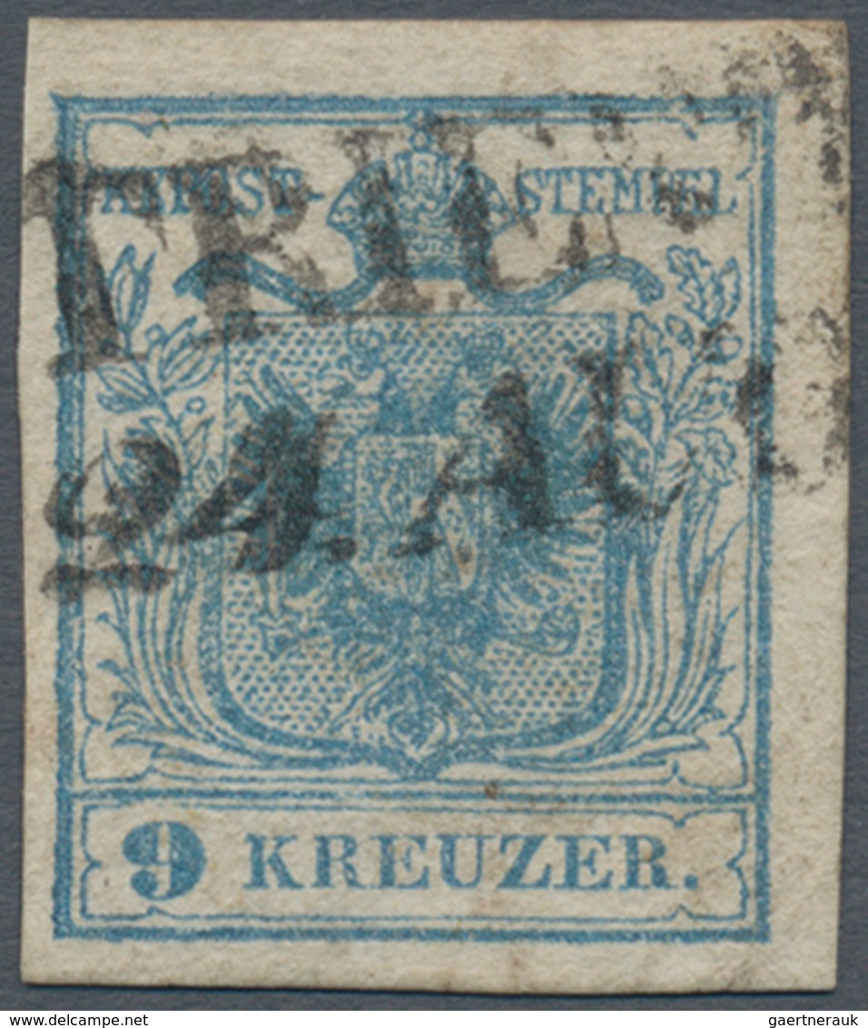 Österreich: 1850, 9 Kreuzer Hellblau, Handpapier Type I, Mit Weitestem Abstand 1,2 Mm Zwischen Der Z - Andere & Zonder Classificatie