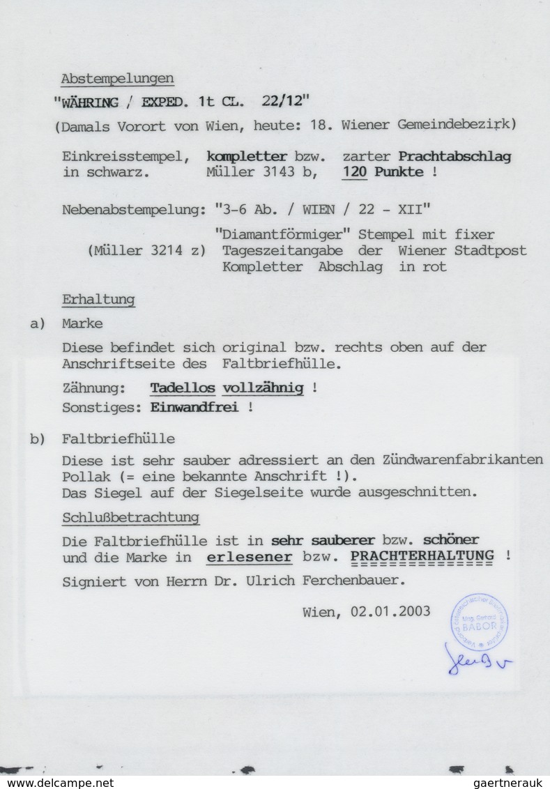 Österreich: 1858, 3 Kreuzer Schwarz, Type I B (beide 'R' Verstümmelt), Entwertet Mit Komplettem Eink - Other & Unclassified