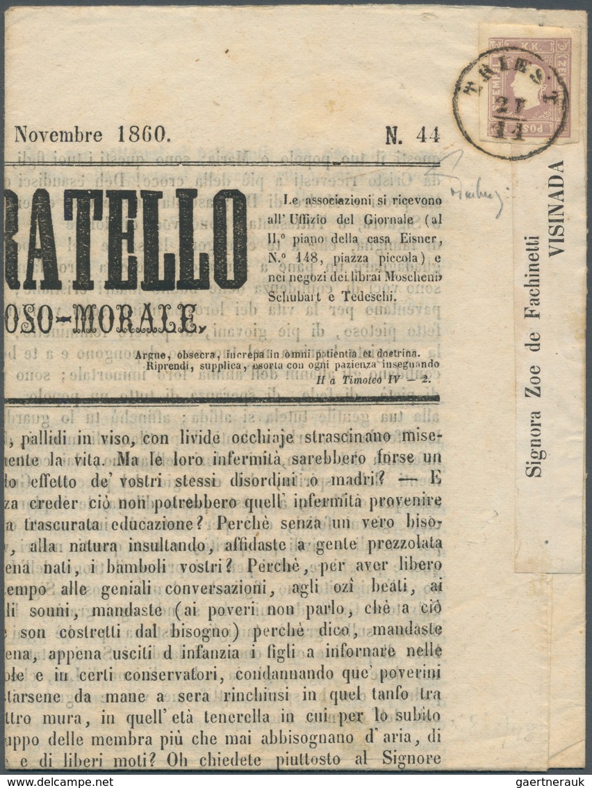 Österreich: 1859, (1,05 Kreuzer) Lila Zeitungsmarke, Type II, Farb- Und Prägefrisch, Allseits Breitr - Other & Unclassified