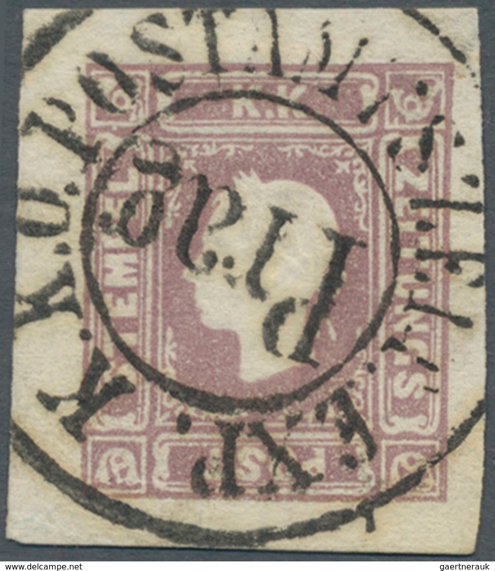 Österreich: 1859, (1,05 Kreuzer) Tiefdunkellila Zeitungsmarke, Type II, Farbfrisch, Allseits Breit- - Other & Unclassified