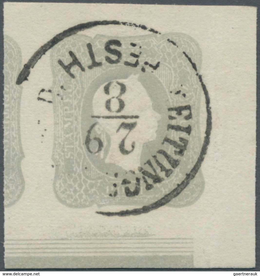 Österreich: 1861, (1,05 Kreuzer) Hellgrau Zeitungsmarke, Rechtes Unteres Eckrandstück (rechts 6,5 Mm - Other & Unclassified