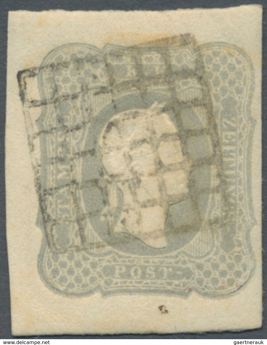 Österreich: 1861, (1,05 Kreuzer) Grau Zeitungsmarke, Dreiseits überrandig, Rechts Noch Vollrandig, E - Sonstige & Ohne Zuordnung