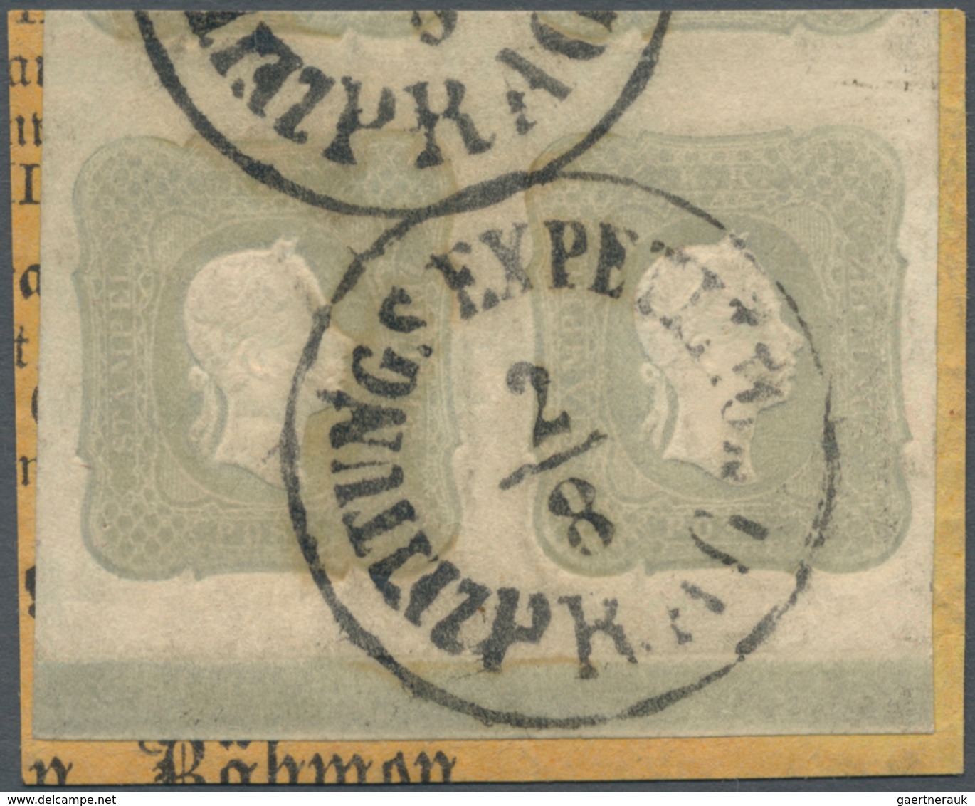 Österreich: 1861, (1,05 Kreuzer) Grau Zeitungsmarke, Waagerechtes Paar Vom Unteren Bogenrand Mit Kom - Sonstige & Ohne Zuordnung