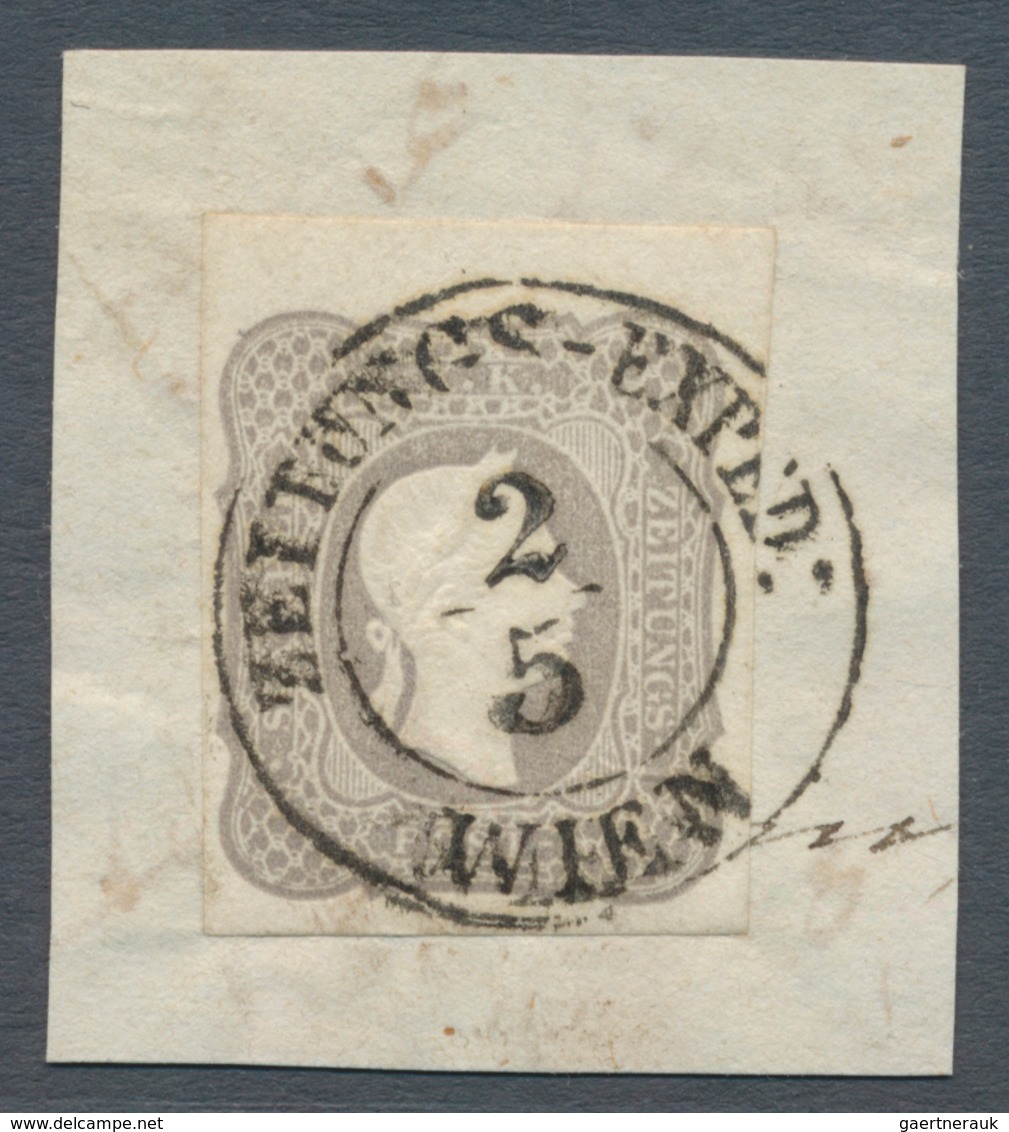 Österreich: 1861, (1,05 Kreuzer) Grauviolett Zeitungsmarke, Prägefrisch, Links Noch Vollrandig, Sons - Other & Unclassified