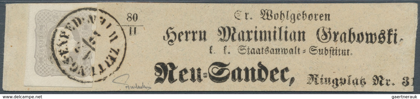 Österreich: 1861, (1,05 Kreuzer) Grauviolett Zeitungsmarke, Prägefrisch, Allseits Voll- Bis überrand - Sonstige & Ohne Zuordnung