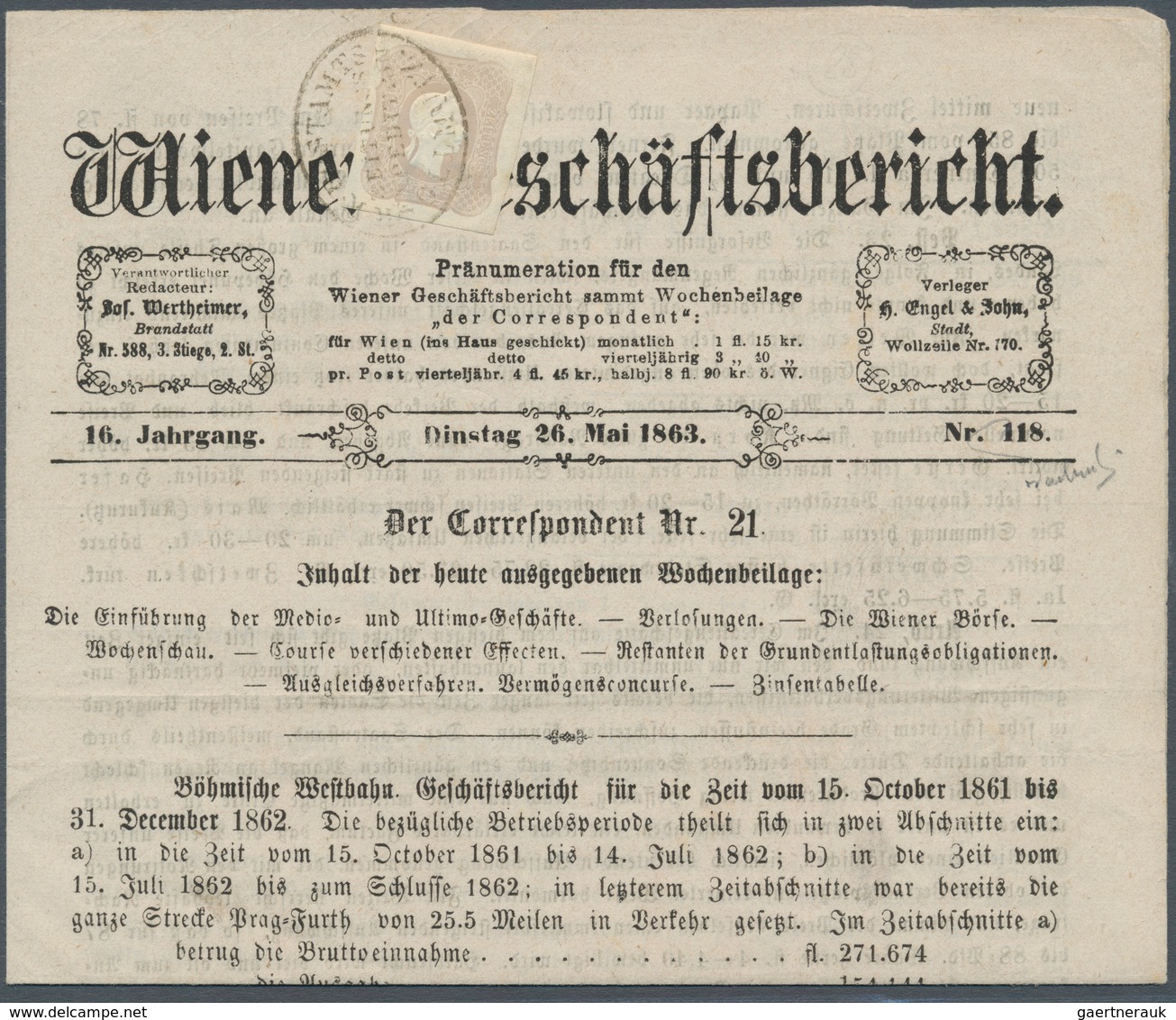 Österreich: 1861, (1,05 Kreuzer) Hellbräunlichlila Zeitungsmarke, Prägefrisch, Allseits Breit- Bis ü - Sonstige & Ohne Zuordnung