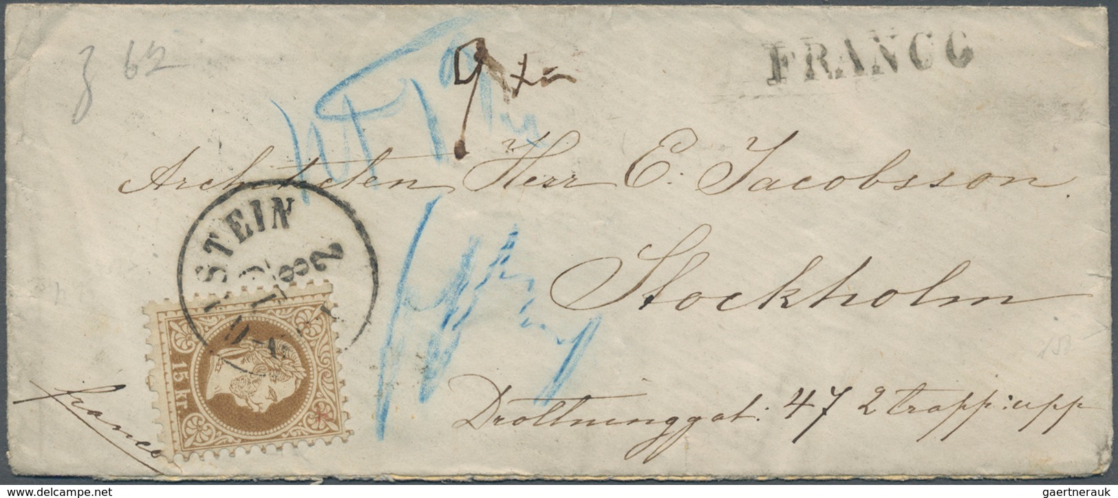Österreich: 1867, 15 Kr. Franz Joseph Mit EKr. "KUFSTEIN 19.8." Auf Kleinformatigem Auslandsbrief Mi - Sonstige & Ohne Zuordnung
